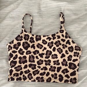 Pink Lily Leopard Print Longline Bra Top